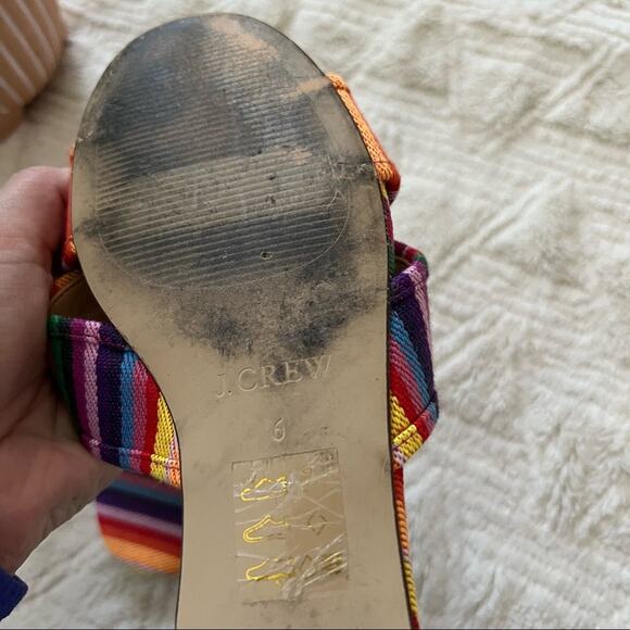 J. Crew Multistripe Cora Crisscross Slip On Sandals - Picture 6 of 7